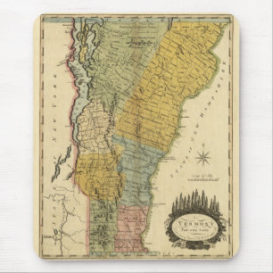 Alfombrilla De Ratón Vermont, de la encuesta real - Mapa de la época 18