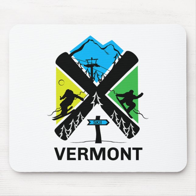 Alfombrilla De Ratón Vermont Ski T Shirt - Skiing And Snowboard Accesso (Frente)