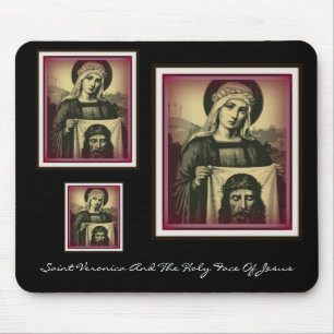 Alfombrilla De Ratón Veronica del santo y la cara santa de Jesús