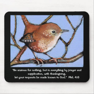 ALFOMBRILLA DE RATÓN VERSO DE LA BIBLIA, ANSIEDAD. WREN, ILUSTRACIONES