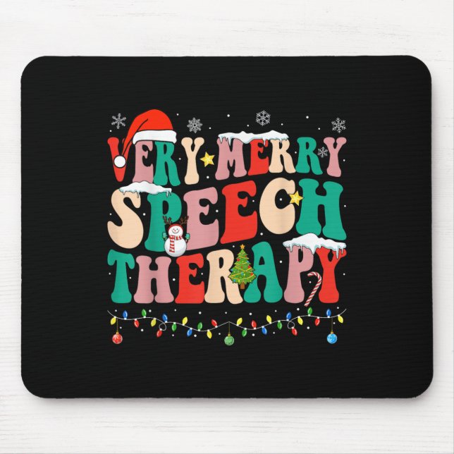 Alfombrilla De Ratón Very Merry Speech Therapy Christmas Speech Therast (Frente)