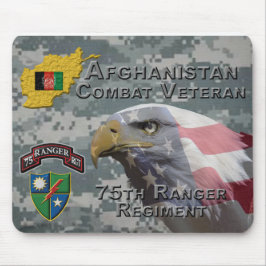 Alfombrilla De Ratón Veterano de combate afgano 75º Regimiento Ranger