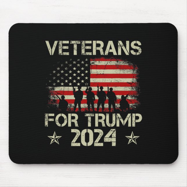 Alfombrilla De Ratón Veteranos del Abuelo por la bandera estadounidense (Frente)