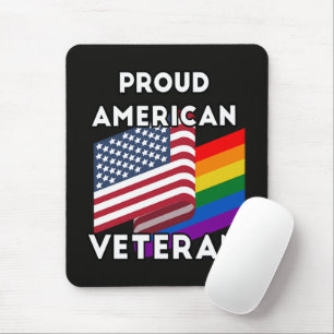 Alfombrilla De Ratón Veteranos Lgbt - Bandera Americana 