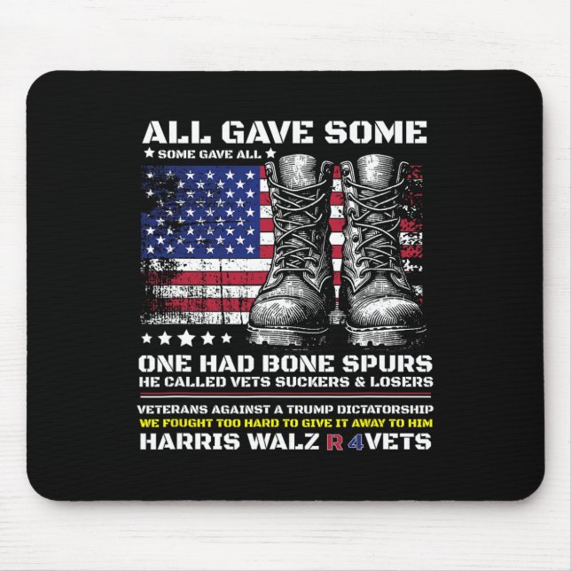 Alfombrilla De Ratón Veteranos Para Harris Wheimer 2024 Vets Militares  (Frente)