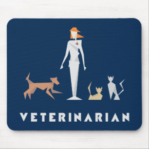 Alfombrilla De Ratón Veterinario de sexo femenino geométrico