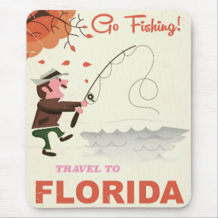 Alfombrilla De Ratón Viaje a la huella de pesca vintage de Florida