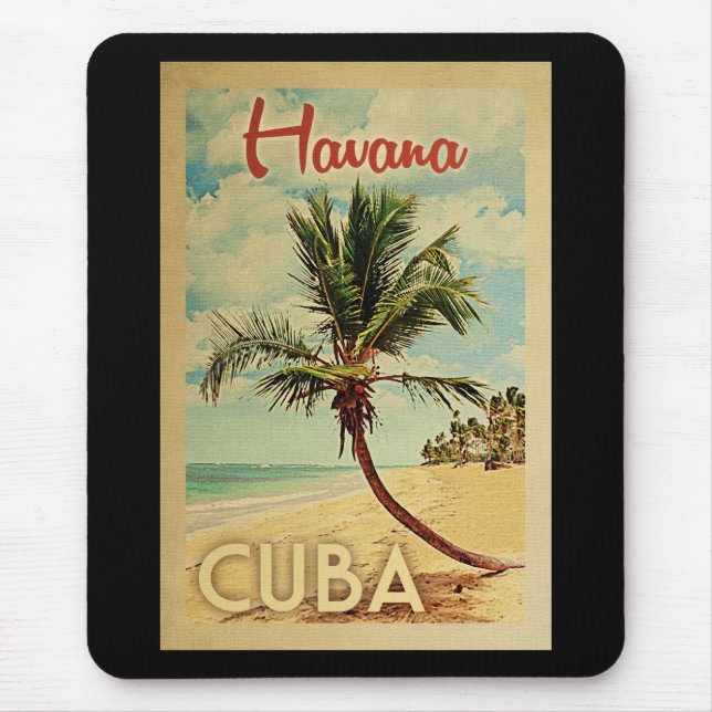 Alfombrilla De Ratón Viaje de vintage de la paleta de la Habana (Frente)