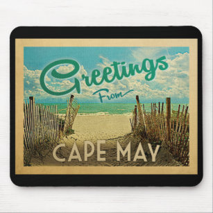 Alfombrilla De Ratón Viaje de vintage de la playa de Cape May