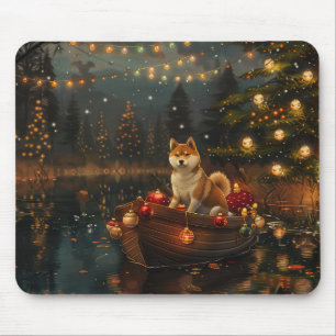Alfombrilla De Ratón Viaje Festivo de Navidad de Akita
