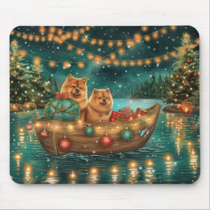 Alfombrilla De Ratón Viaje Festivo de Navidad del Chow Chow