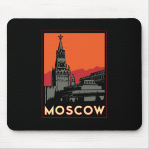 Alfombrilla De Ratón viaje retro del art déco de Moscú Rusia el Kreml