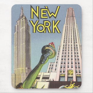 Alfombrilla De Ratón Viajes Antiguos, Famosos Lugares de Nueva York