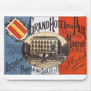 Alfombrilla De Ratón Viajes Antiguos, Grand Hotel Paix, Madrid, España