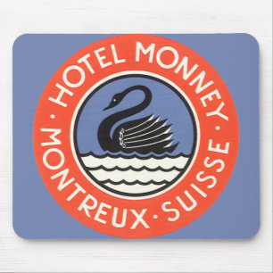 Alfombrilla De Ratón Viajes Antiguos, Hotel Swan Bird Monney Suiza