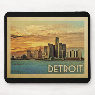 Alfombrilla De Ratón Viajes de la época de Detroit Michigan