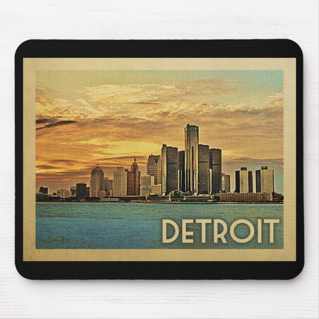 Alfombrilla De Ratón Viajes de la época de Detroit Michigan (Frente)