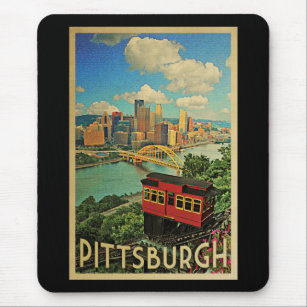 Alfombrilla De Ratón Viajes de la época de Pittsburgh Pennsylvania Vint