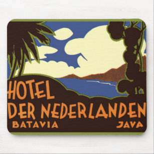 Alfombrilla De Ratón Viajes de vintage Jakarta Indonesia Hotel Nederlan