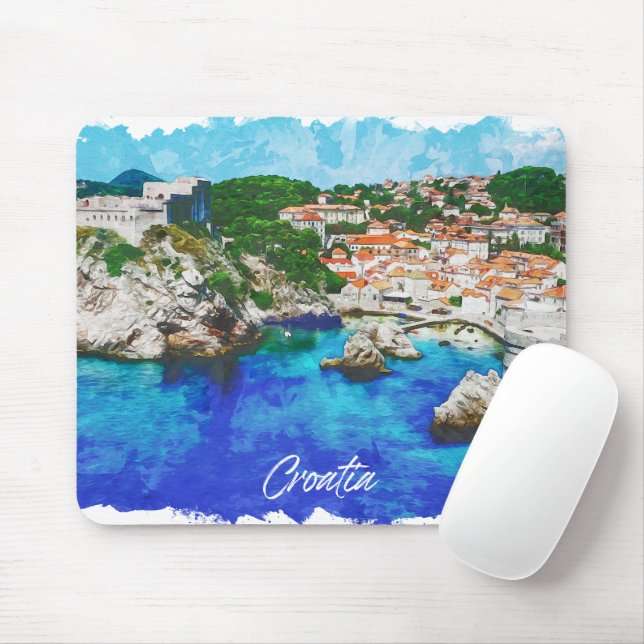 Alfombrilla De Ratón Viajes de vista panorámica de Croacia (Con ratón)