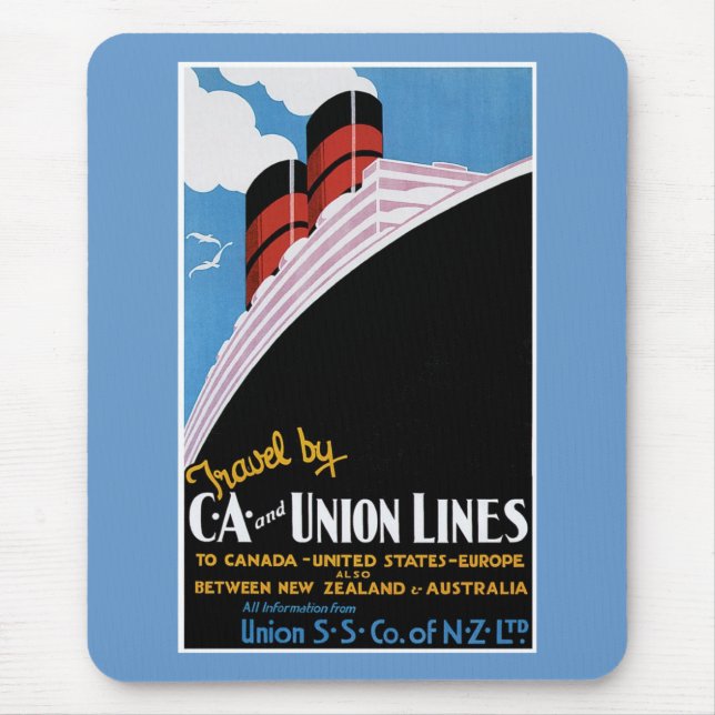 Alfombrilla De Ratón Viajes por CA y Union Lines (Frente)