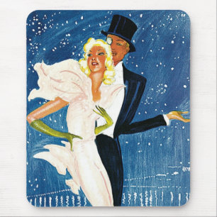 Alfombrilla De Ratón Viajes vintage, amor por el invierno romántico en