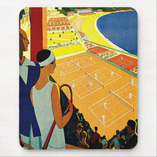 Alfombrilla De Ratón Viajes Vintage, Tenis, Deportes, Monte Carlo Mónac