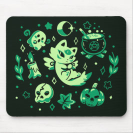 Alfombrilla De Ratón Vibraciones de Halloween verdes