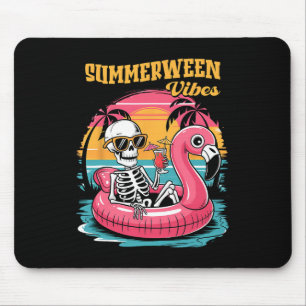Alfombrilla De Ratón Vibraciones de Summerween Esqueleto Vacaciones de 