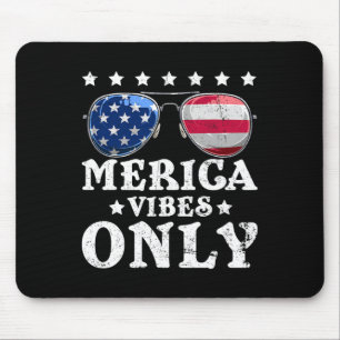 Alfombrilla De Ratón Vibraciones Divertidas de Merica Solo Bandera Amer