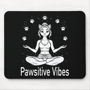 Alfombrilla De Ratón Vibraciones Positivas Gato Divertido Meditación Yo