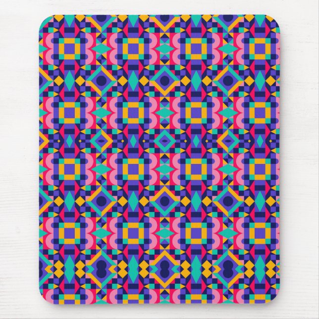 Alfombrilla De Ratón Vibrant geometric mousepad featuring colorful (Frente)