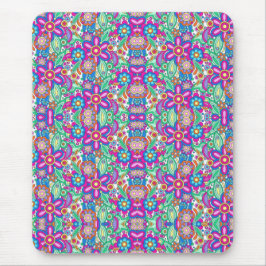 Alfombrilla De Ratón Vibrant mouse pad with a symmetrical floral