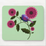 Alfombrilla De Ratón Vibrant Spring Floral with Cute Purple Bird Art<br><div class="desc">Bring the freshness of the garden into your home with this beautiful Spring illustration. Featuring a chubby purple bird resting on a flowering branch, surrounded by vibrant deep pink blooms and lush green leaves. This cheerful design is perfect for celebrating the season of new beginnings. It looks stunning on tote...</div>