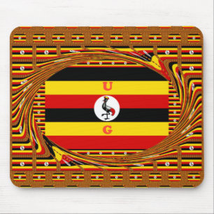 Alfombrilla De Ratón Vibrante arte inspirado en la bandera de Uganda