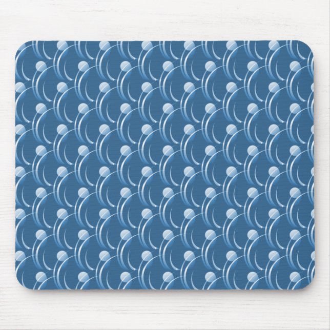 Alfombrilla De Ratón Vibrante Blue Fancy Swirls Mousepad (Frente)