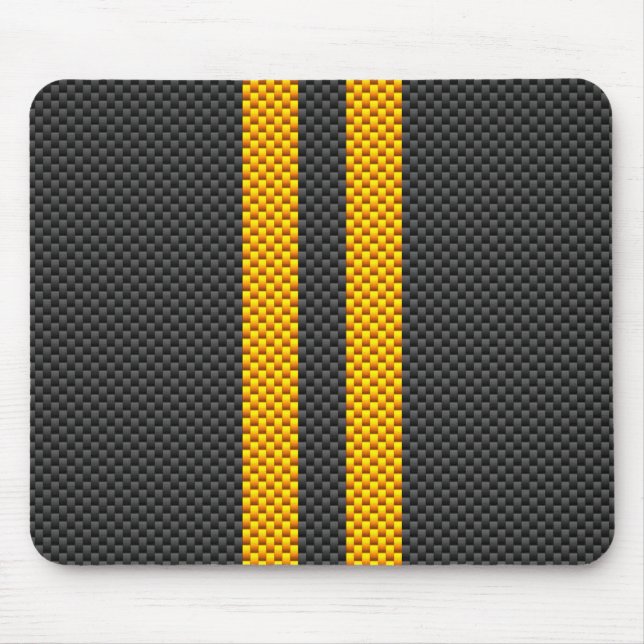 Alfombrilla De Ratón Vibrante Carreras amarilla estriba estilo fibra de (Frente)