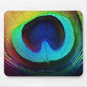 Alfombrilla De Ratón Vibrante Feather Peacock