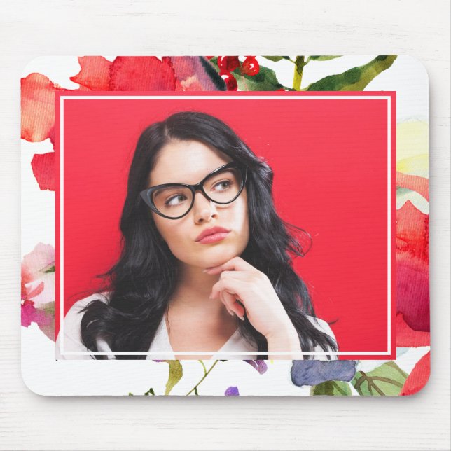 Alfombrilla De Ratón Vibrante Foto Floral Mousepad (Frente)