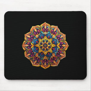 Alfombrilla De Ratón Vibrante patrón floral zen mandala para meditación
