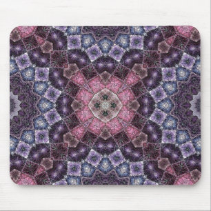 Alfombrilla De Ratón Vibrante patrón web mandala rosa y púrpura