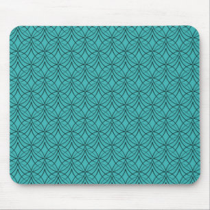Alfombrilla De Ratón Vibrante Turquesa Metro Retro Mousepad