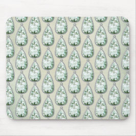 Alfombrilla De Ratón Victoria de diamantes de imitación verde azulados 