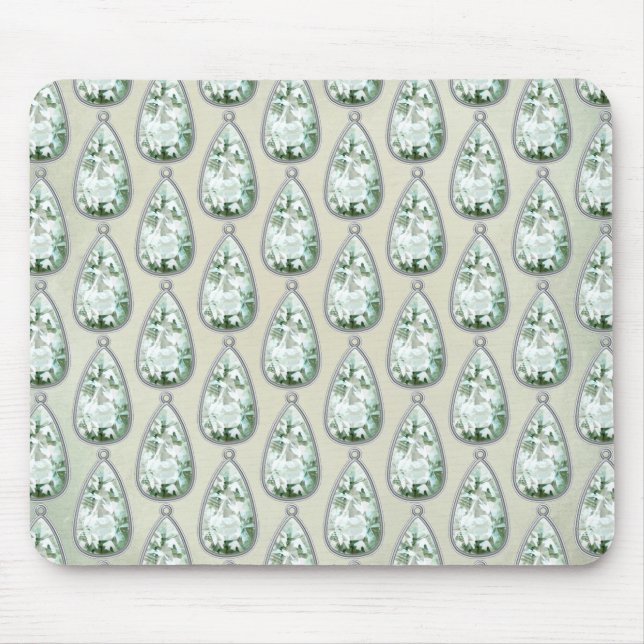 Alfombrilla De Ratón Victoria de diamantes de imitación verde azulados  (Frente)