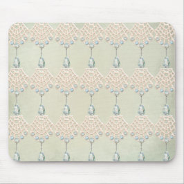 Alfombrilla De Ratón Victoria de diamantes de imitación verde azulados 