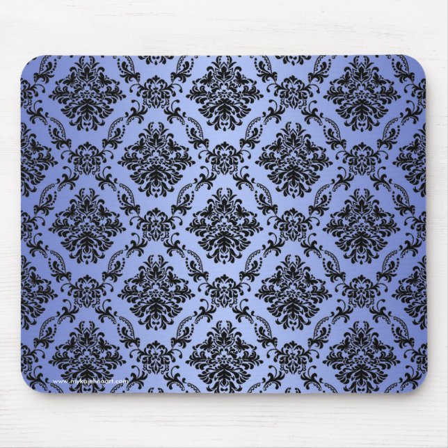 Alfombrilla De Ratón Victorian gótico azul barroco Mousepad (Frente)