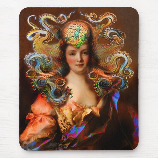 Alfombrilla De Ratón Victoriana de época Lady Squid Mousepad (Frente)