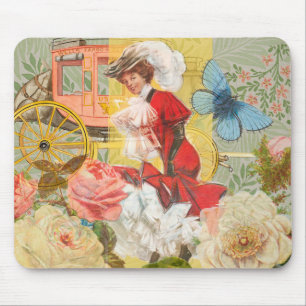 Alfombrilla De Ratón Victoriana Lady Woman Fun Carriage