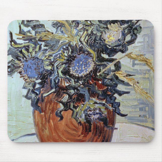 Alfombrilla De Ratón Vida con los cardos, 1890 de Vincent van Gogh el | (Frente)
