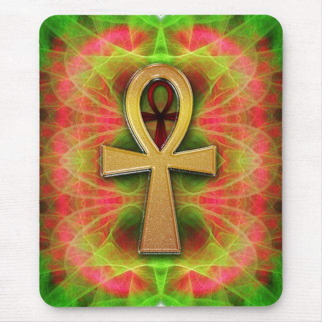 Alfombrilla De Ratón Vida Eterna Ankh Psicodélico Buzz Mousepad (Frente)